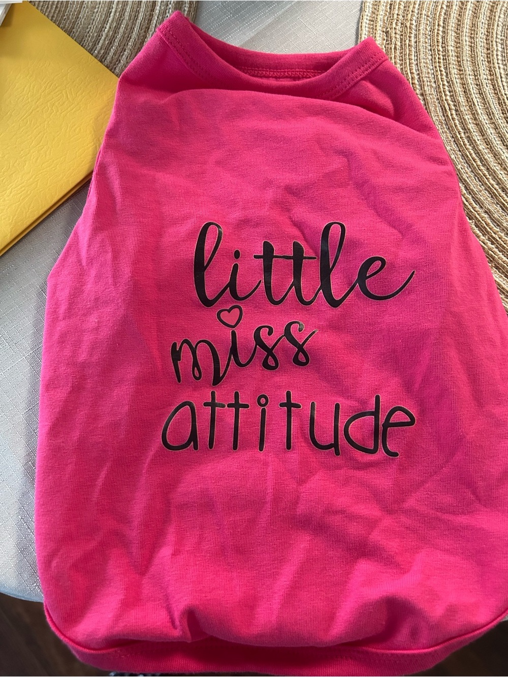 Little Miss Attitude Dog Top - Hot Pink